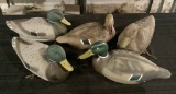 5 Vintage Duck Decoys - Papier Mâché Etc.