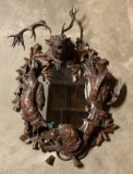 Resin Black Forest Style Mirror - As Found W/ Broken Pieces