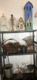 16 Misc. Pieces - Includes Large Lot Metalware, Birdhouse & More ( Shelving