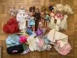 9 Barbie Dolls;     Ken Doll;     Misc. Vintage Barbie Clothes