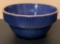 Large Vintage Blue Crock Mixing Bowl - 10½