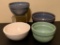 4 Various Pottery Mixing Bowls