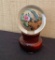 Reverse Painted Glass Orb On Wooden Stand - 5
