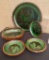 5 Pieces Hand Painted & Glazed Pottery - Largest Is 11