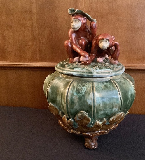Large Pottery Monkey Pot