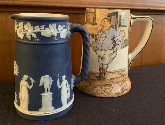 Wedgwood Pitcher - 5";     Royal Doulton Hand Painted Stein - 6"