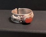 Adjustable Sterling Ring W/ Stone - Size 12?