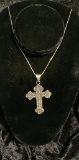 .925 Mexico Silver Cross & Sterling Box Chain - .59 Ozt