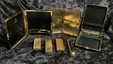 3 Vintage Cigarette Cases - 2 Are Leather, 1 Is Brass, Dunhill France Etc.;