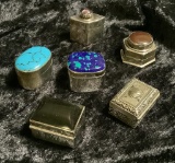 6 Miniature Sterling Boxes