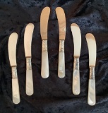 6 Matching Silver & Mother Of Pearl Knives