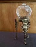 Small Cut Crystal Orb On Brass Stand