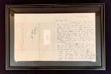 1841 Letter From J. Bennet, Carrolton Ks. To His Wife, In Double Glass Fram