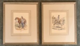 Andrew Best Hand Colored Print - L' Empereur By Ballange, Framed W/ Glass,