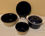 4 Various Pottery Mixing Bowls & Bakers