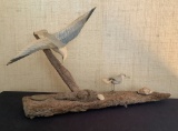 Papier Mache & Wood Bird Sculpture - 21