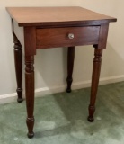 Vintage Walnut 1-drawer Table - 22