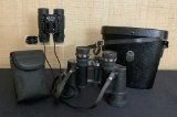 Pair Vintage Jason Model 143 Binoculars In Case;     Pair Folding Binocular