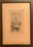 Henri LeRiche Etching - Notre-Dame Cathedral, Pencil Signed & Numbered 117/