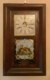 Reverse Painted Antique Wall Clock - Waterbury Clock Co., Circa 1800s, Some