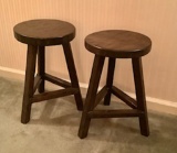 2 Small Wooden Stools