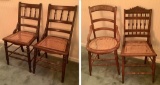 4 Antique Walnut Chairs - As Found - LOCAL PICKUP OR BUYER RESPONSIBLE FOR
