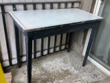 Old Painted Enameled-Top Table - LOCAL PICKUP OR BUYER RESPONSIBLE FOR SHIP