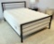 Queen Size Iron & Brushed Steel Bed W/ Mattress & Box Springs - LOCAL PICKU
