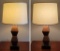 Pair Nice Wooden Contemporary Lamps - 25
