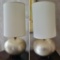 Pair High End Lamps - Hammered Metal & Iron Base