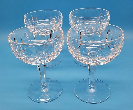 4 Waterford Crystal Champagne Stems - 5¼"