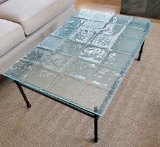 Cambridge Iron Coffee Table W/ Incredible Glass Top - LOCAL PICKUP ONLY !