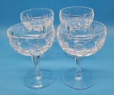 4 Waterford Crystal Champagne Stems - 5¼