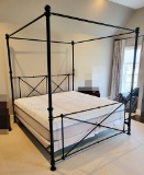 King Size Custom Iron Canopy Bed - Height Is 88