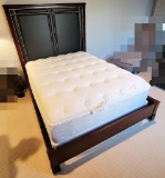 Nice Queen Size Bed W/ Tacked Leather Headboard, Mattress & Box Springs - 6
