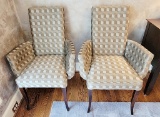 Pair Dinec Upholstered Host Chairs - LOCAL PICKUP ONLY !