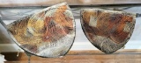 2 Nice Art Glass Dishes - Signed, Largest Is 12