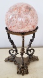 Marble Sphere On Large Bronzed Stand - 12