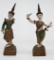 2 Vintage Cast & Hand Painted Metal Figures - 4½