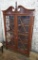 Edwardian Period Inlaid Mahogany Cabinet W/ Original Wavy Glass - 45