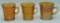 2 Marigold Fenton Carnival Glass Mugs - Orange Tree, 3½