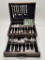 Nice 75-piece Oneida Silverplated Flatware Set In Wooden Box - Floral Queen