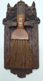 Vintage Syroco Wood Scottie Dog Brush & Holder