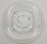 Early American Pattern Glass Plate - ABC W/ Bulldog, 6½