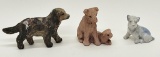 3 Small Dog Figures - As Found