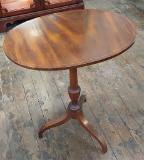Small Oval Tilt-Top Tripod Table - Flamed Mahogany, Age Unknown, 21½