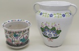 Small Hand Painted Pot;     Large Glazed 10