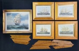 4 Vintage Ship Pictures - 11¾