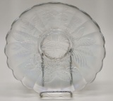 White Northwood Carnival Glass Ice Cream Bowl - Peacock & Urn, 10