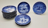 12 Royal Copenhagen Annual Blue & White Plates - 1966-69 & 1971-79;     1 B